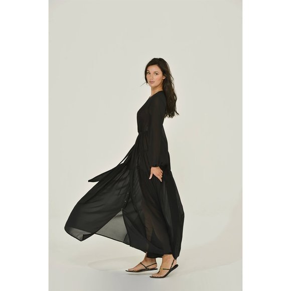 Black Chiffon Maxi Dress | The most comfortable maxi dress ever - Picture 6 of 9